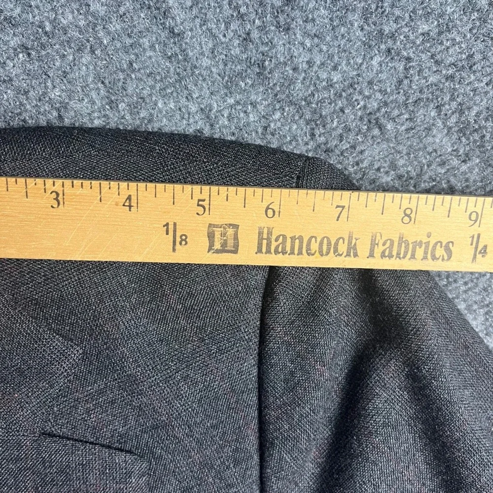 Polo Ralph Lauren Blazer Mens 42L Charcoal Gray‎ Wool Windowpane Sport Coat USA